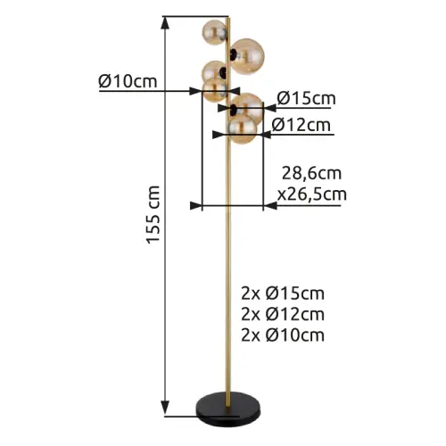 Stojanove svietidlo Globo 56135-6S 6x3,5W G9 230V IP20